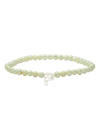 Pearls Letter P Elastic Bracelet 