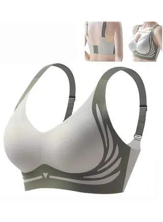 Super Gather Bra, Wireless Push-Up Bra, Soft Comfortable Lift Bra for Women, Covers Side and Back Fat, Provides Full Support, Ideal for All-Day Wear, Seamless Design, Breathable Fabric 