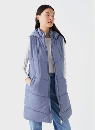 Zip Drawstring Detail Vest 
