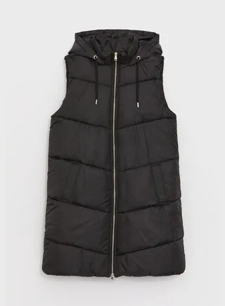 Zip Drawstring Detail Vest 