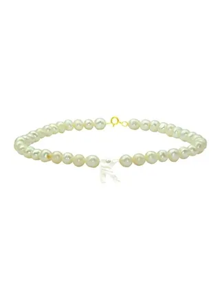 10 Karat Gold With Pearls Strand Letter K Bracelet 