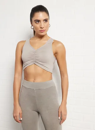 Studio Ruched Cropped Tank Top 