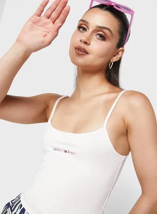 Strappy Logo Crop Tank Top