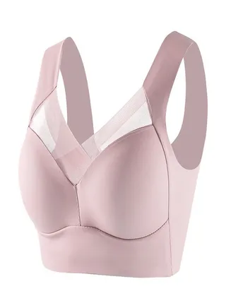 Thin And Breathable Vest Underwear Without Steel Rings Pink 