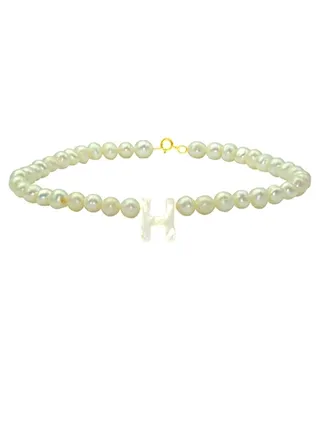 Pearls Strand Letter H Bracelet 