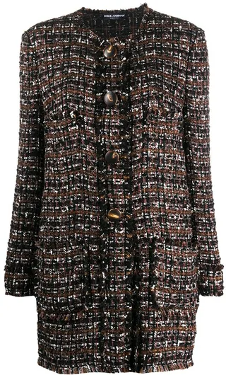 Single-Breasted Tweed Coat