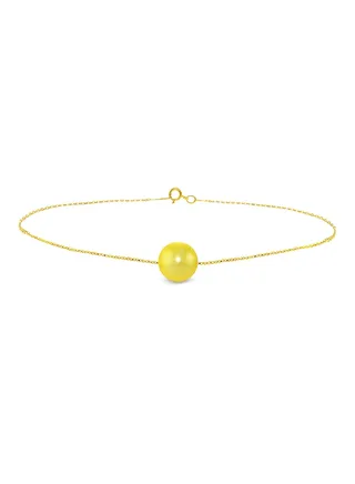 10 Karat Gold Pearl Chain Bracelet 