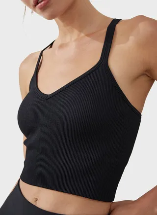 Knitted V-Back Tank 