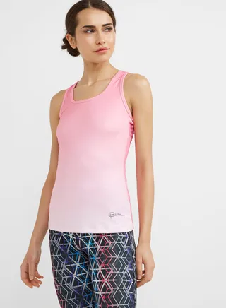 Mesh Racer Back Tank Top Pink 