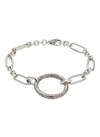 Classic Chain Sterling Silver Link Chain Bracelet for Women One Size 