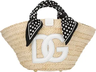 Logo Raffia Handbag
