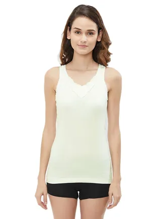 Ladies Cotton Vest Ivory 