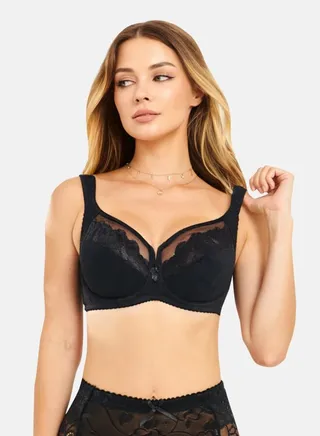 Bust Lifting Wireless Bra with Wide Adjustable Straps and No Underwire 36-48 DEF 