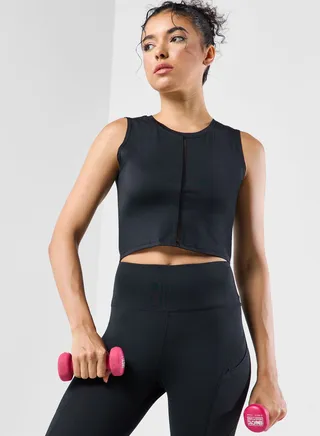 Mesh Insert Detail Athletic Vest