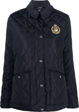 Logo Crest-Embellished Quilted Jacket