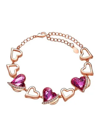Crystal Studded Heart Bracelet 