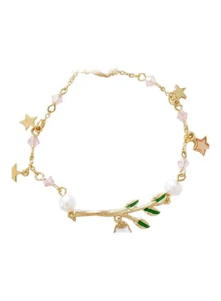 Silver Pearls And Stars Studded Bracelet 