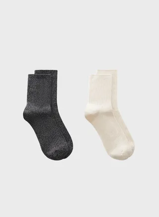 2 Pack Crew Socks 
