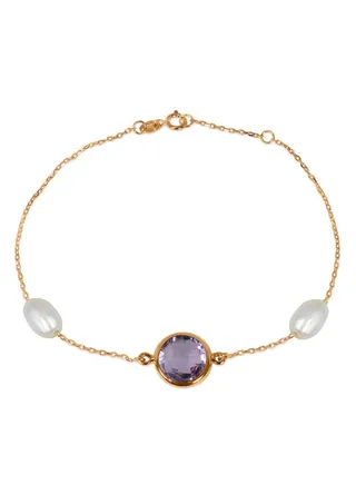 Amethyst Bracelet with two pearl 