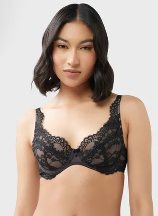 Plunge Neck Lace Bra 