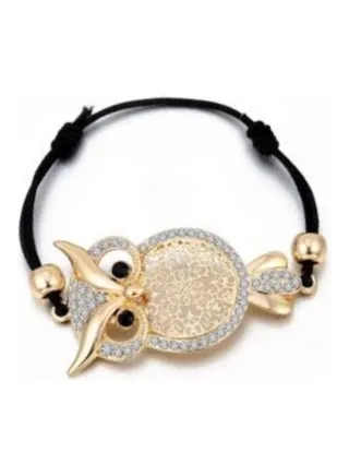 Owl Rope Elastic With Crystals Pattern Bracelet 