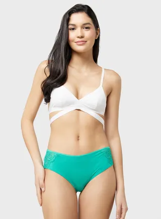 Lace Detail High Leg Brief 