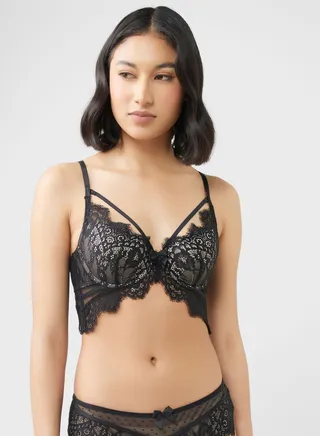 Plunge Neck Lace Bra 