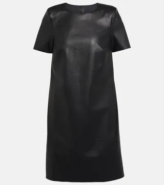 Faux leather minidress