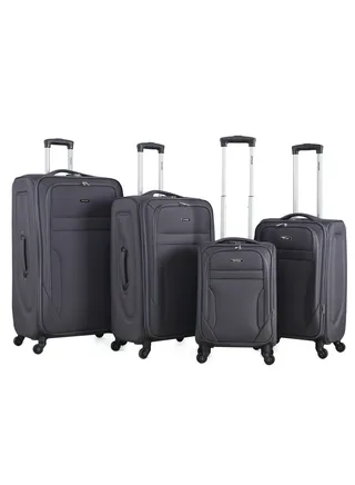 Set of 4 Light Weight Polyester Fabric Trolley Luggage With Number Lock 20,24,28,32 Inches 