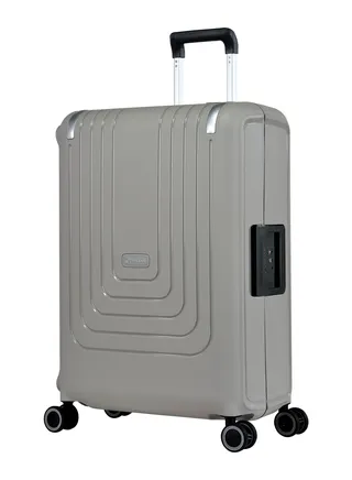 Vertica Hard Case Travel Bag Luggage Trolley Polypropylene Lightweight Suitcase 4 Quiet Double Spinner Wheels With Tsa Lock B0006 Grey 