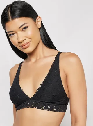 Non Padded Lace Bra Black 