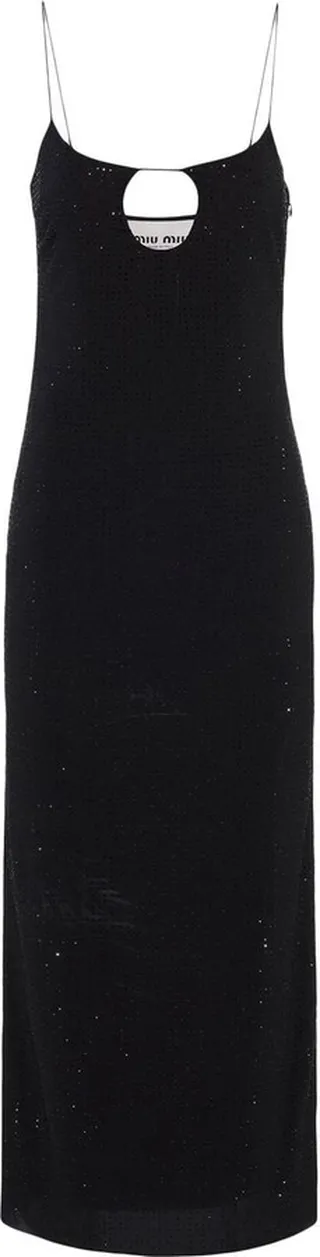Rhinestone-Embellished Georgette Dress