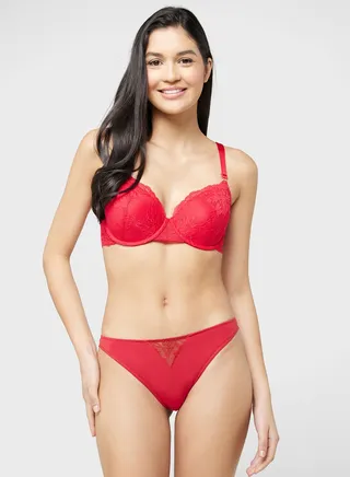 Lace Detail High Leg Brief