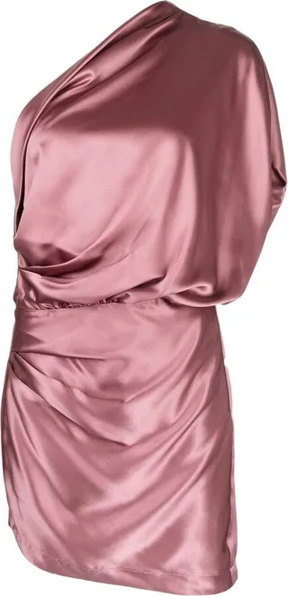 Draped One-Shoulder Mini Dress