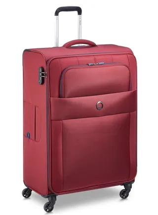 Delsey Cuzco 78cm Softcase 4 Wheel Check-In Luggage Trolley Case Red - 00390682104 