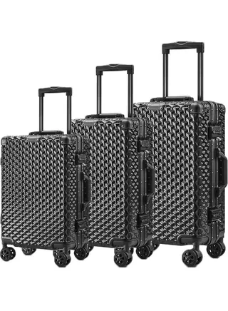 3 Pieces Aluminium Hardside 360 degree Spinner Wheels Trolley Luggage Set with TSA Lock 20/24/28 Inch 
