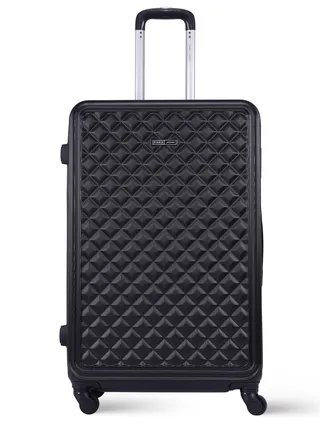 Retro Cabin Size ABS Hardside Spinner Luggage Trolley 20 Inch Black 