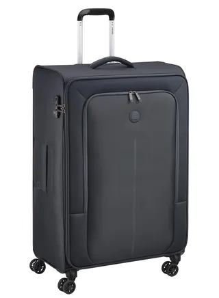 Delsey Caracas 82cm Softcase 4 Double Wheel Expandable Check-In Luggage Trolley Black 