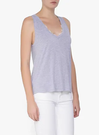 Levi Lace Trim Tank Grey 