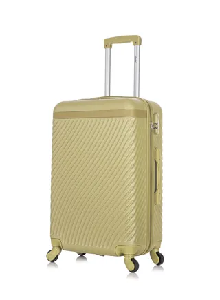 Hard Case Travel Bag Luggage Trolley For Unisex ABS Lightweight Suitcase with 4 Spinner Wheels KH1065 Tea Green 