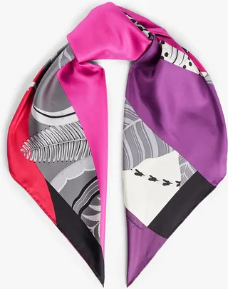 Printed silk-twill scarf