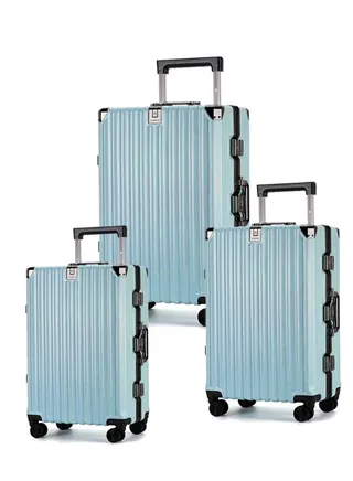 3 Pieces Aluminium Hardside 360 degree Spinner Wheels Trolley Luggage Set with TSA Lock 20/24/28 Inch 
