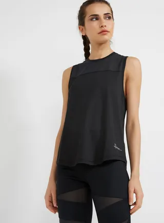 Mesh Sleeveless Top Black 
