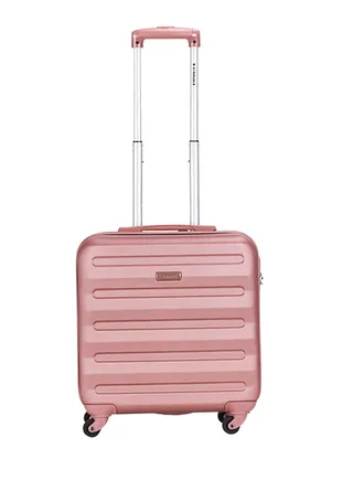 Single Hardside Spinner 4 Wheels Cabin Trolley Luggage With Number Lock 16 Inches Rose Pink 