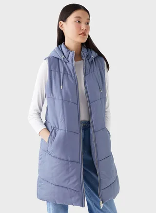 Zip Drawstring Detail Vest 