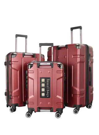 Trolley Luggage Set of 3 PCS TPC Hard Side Spinner Wheels with TSA Lock 