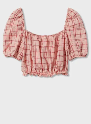 Youth Checked Cropped Top 