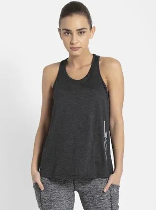 Athleisure Racer Back Styling Tank Top Black 