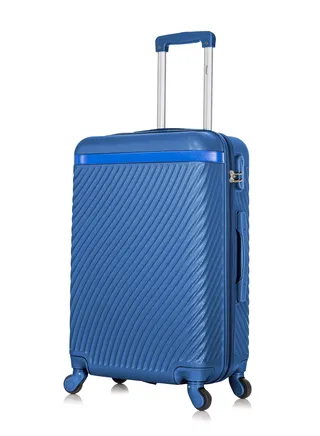Hard Case Travel Bag Luggage Trolley For Unisex ABS Lightweight Suitcase with 4 Spinner Wheels KH1065 Pearl Blue 