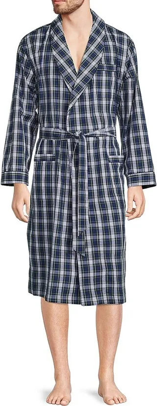 Check Tie Waist Robe